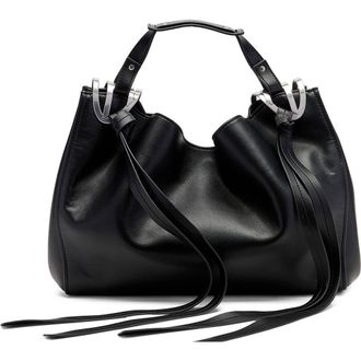 Diesel Medium Knot-D Top Handle Faux Leather Handbag in Black at Nordstrom