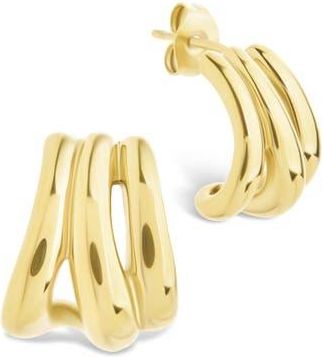 Sterling Forever Clarice Triple Layered Hoop Earrings in Gold at Nordstrom Rack