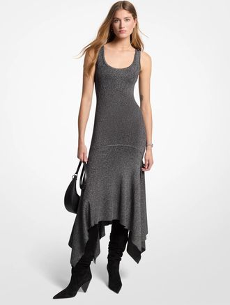 Michael Kors Metallic Knit Asymmetric Dress