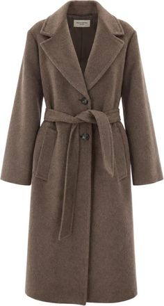 Max Mara Bronte Manteljas - Dames - Jas met riem - Bruin - 3XS - Wol - Jassen