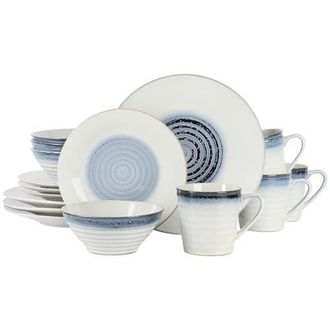 Gibson Home Spiral Embossed 16 Piece Stoneware Dinnerware Set in White at Nordstrom