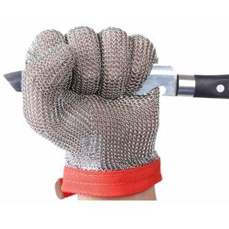 OEM Guantes De Seguridad Resistentes A Cortes, Talla S (1 Unidad). Guantes De Malla De Acero Inoxidable Para Trabajos De Corte Y Trituraci&oacute;n Gl08