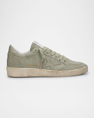 Golden Goose Ball Star Leather Glitter Low-Top Sneakers