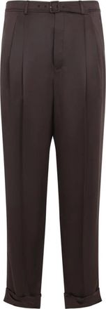 Saint Laurent Broeken, Heren, Bruin, L, Leer, Silk Pants