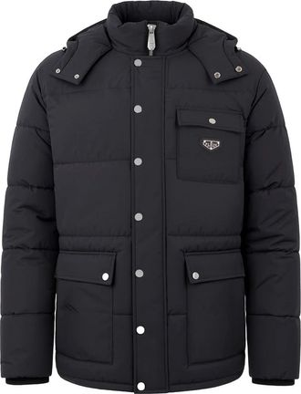 Philipp Plein Nylon Puffer Jacket Gothic Plein - Heren - Winterjassen - Zwart - S - Nylon - Jassen