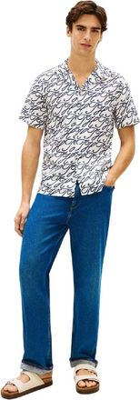 Tommy Hilfiger Herenoverhemd met all-over print (Ecru)