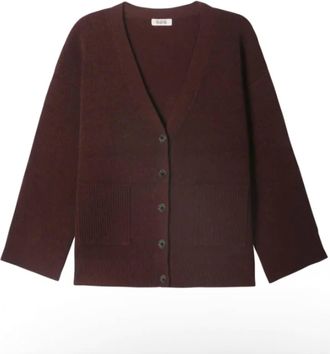 525 america Jolie V Neck Cardigan In Bitter Chocolate