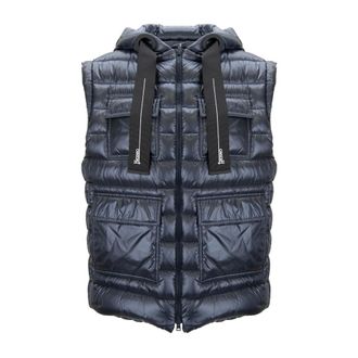 Herno Vests, female, Blue, Size: M Short Hooded Down Vest