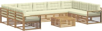 vidaXL Conjunto De Sof&aacute;s De Exterior 10 Uds. Blanco Y Crema Vidaxl