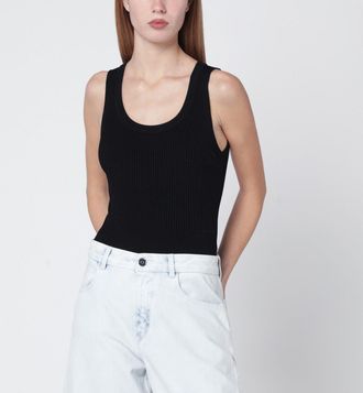 Alaia Body in maglia a coste nero