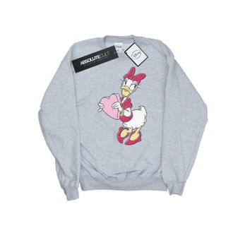 Disney Heren Daisy Duck Love Heart Sweatshirt (Sportgrijs)
