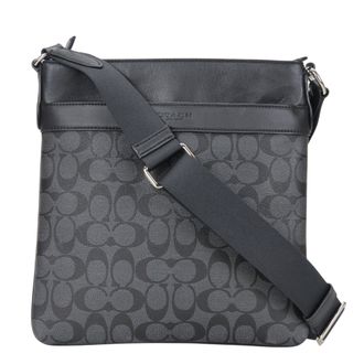 Coach Black Gray Signature Line Shoulder Bag (Pre-Owned)