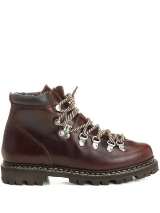 Paraboot Avoriaz lace-up leather boots - women - Leather/Calf Leather/Rubber - 6.5 - Brown