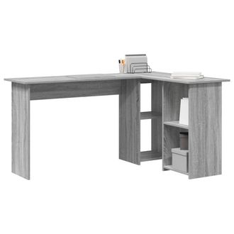 Berkfield Home Grey Computer Desk Grey Sonoma MDF Medium Storage Desk