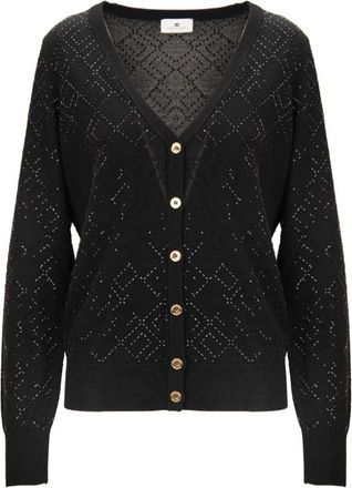 Elisabetta Franchi V-neck Cardigan - Dames - Vesten - Zwart - S - Wol - Truien & Vesten