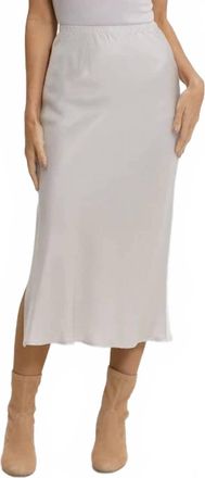 Cali Dreaming Slip Midi Skirt In Silver Fox