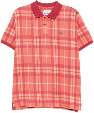 Vivienne Westwood Check-pattern Orb-embroidered Polo Shirt