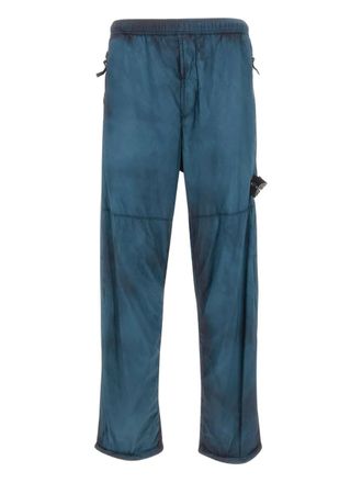 Stone Island zip pocket emblem trousers - Blue