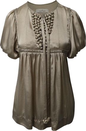 By Malene Birger Empire-Cut Blouse in Gold Silk