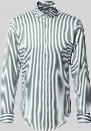 Jake*s Super Slim Fit Business-Hemd mit Haifischkragen in Dunkelgruen, Größe 39/40