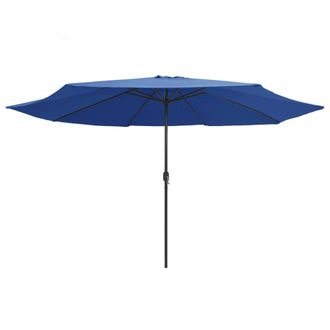 Berkfield Home Garden Parasol with Metal Pole 390 cm Azure Blue
