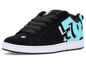 DC Court Graffik Womens Skate Shoes Black/Teal : 8.5 B - Medium, Leather