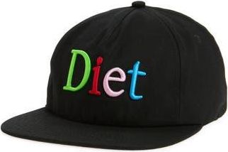 Diet Starts Monday Apple Embroidered Baseball Hat in Black at Nordstrom Rack