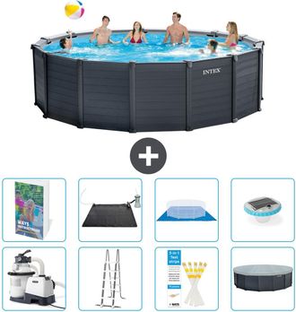 Intex Piscina Graphite Panel Redonda - 478x124 Cm - 9-piezas S598