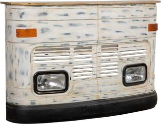 Wanderlust Deco Barra botellero furgoneta de madera y metal 153 x 47 x 105h cm