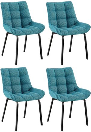 Clp Set De 4 Sillas De Comedor Saranda Turquesa Negro