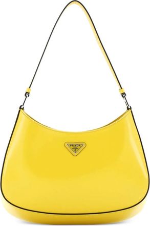 Prada Cleo Shoulder Bag Spazzolato Leather Large hobo bag - Geel
