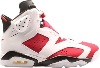 Nike Jordan Air Jordan 6 Retro Basketball Shoe in White/Black/Carmine Leather Men