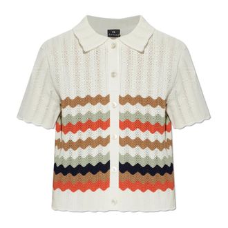 Paul Smith Cardigans, female, Beige, Size: S Short-sleeved Cardigan