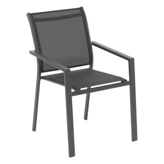 Hesperide Hesperide - Sill&oacute;n De Jard&iacute;n Apilable Essentia Antracita Y Grafito De Aluminio Con Revestimiento Epoxi - Hesp&eacute;ride