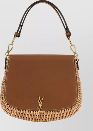 Saint Laurent wicker leather handbag top handle