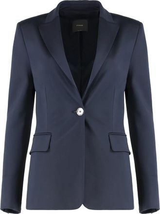 Pinko Elegante Single-breasted Jas met Reverskraag - Dames - Blazers - Blauw - L - Polyester - Jassen