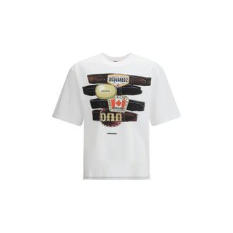 Dsquared2 White Cotton Mens T-Shirt