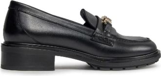 Tommy Hilfiger Schoenen, Dames, Zwart, 41 EU, Leer, TH Hardware Loafer