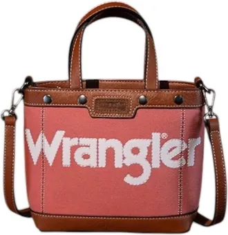 Montana West Womens Wrangler Canvas Stitch Crossbody Tote In Pink