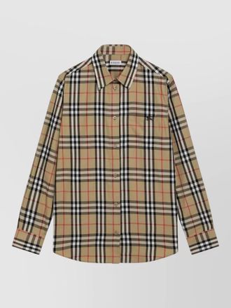 Burberry check pattern shirt long sleeves straight cut