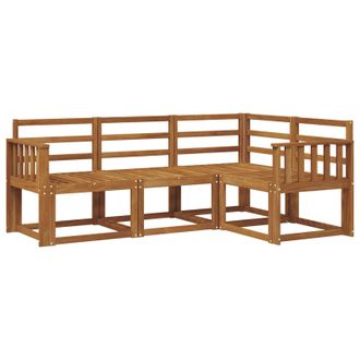 vidaXL Set Di Divani Da Esterno 4 Pz Naturale Legno Di Acacia Massello Vidaxl