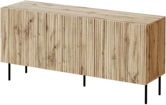 Mirjan24 Aparador Lorelbo 100, Roble Wotan + Negro, 75x152cm, N&uacute;mero De Puertas: 043cm, Mdf, Aglomerado Laminado