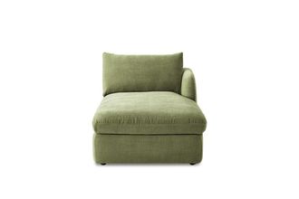 Castlery Ollie Storage Right Arm Chaise - Green - Removable Covers, Gaslift Storage