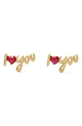 Kate Spade New York i love you stud earrings in Gold at Nordstrom