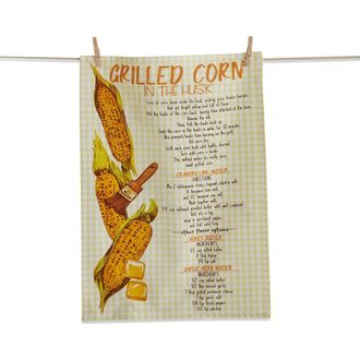 Tag Grilled Corn Recipe Cotton Kitchen Towel Summer Yellow at Nordstrom