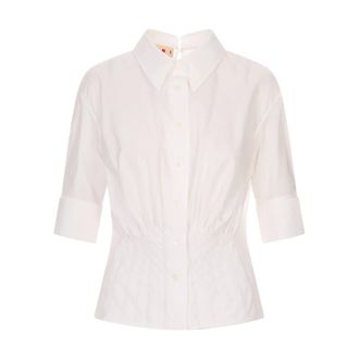 Marni Shirts, female, White, Size: XS Collared Buttoned Shirt