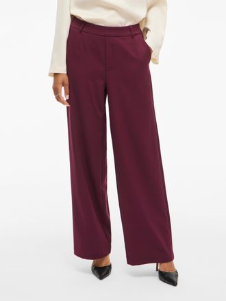 Vila Anzughose VILA VIVARONE HW WIDE PANT - NOOS, Damen, Gr. 34, N-Gr, fig, Milano Rib, Obermaterial: 66% Polyester, 28% Viskose, 6% Elasthan, unifarben, r
