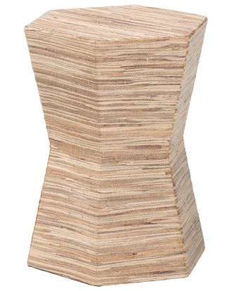 Baxton Studio Idana Bohemian Woven Grasscloth Hourglass End Table