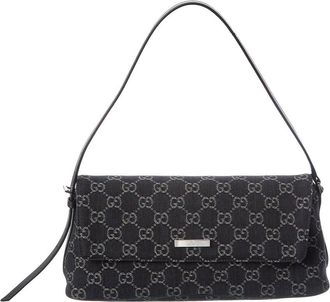 Gucci Madison Medium Gg Denim & Leather Shoulder Bag