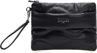 Blauer Wave Eco-leer Clutch Strip Zwart - Dames - Clutches - Zwart - ONE Size - Leer - Tassen